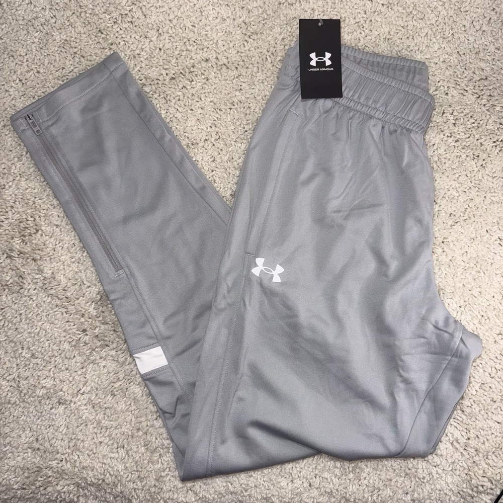 Under Armour Men's UA Team Knit Warm-Up Pants Gray Size Medium NEW